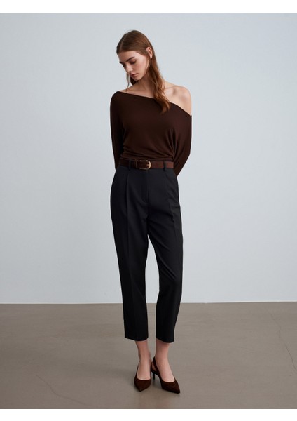 32312 Yün Karışımlı Tek Omuz Top-Koyu Kahve indirimleri