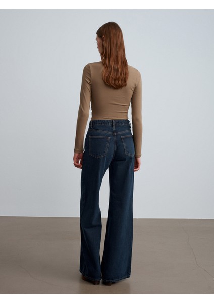 72098 %100 Pamuk Geniş Paça Jean-Lacivert modelleri