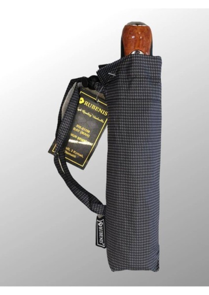 Gri Tam Otomatik Erkek Şemsiye, Şık ve Dayanıklı Koruma