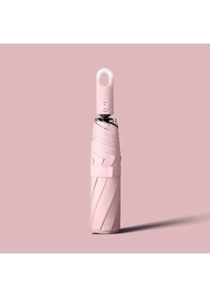 Pembe Tam Otomatik Asma Tokalı Şemsiye, Şık ve Kullanışlı, Hafif ve Dayanıklı Tasarım