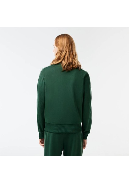 Erkek Regular Fit Fermuarlı Koyu Yeşil Sweatshirt modelleri