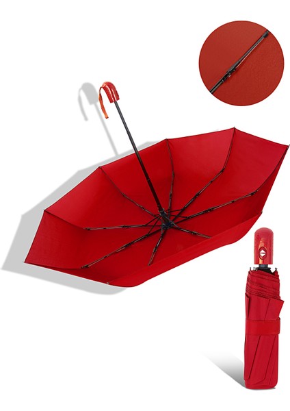 Bordo Tam Otomatik Şemsiye, Rüzgar Dayanıklı, Şık ve Pratik Kullanım fiyatları