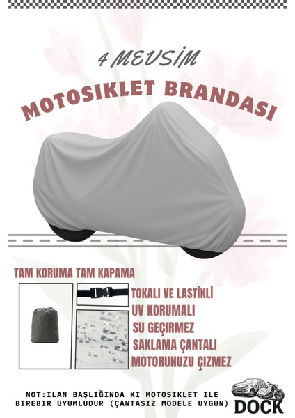 Gri Yuki Forza 170 Motosiklet Brandası(4 Mevsim)