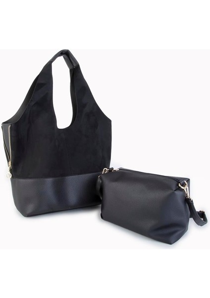 1096 Kadın Salash Büyük Boy Omuz Çantası Nubuk Siyah fiyatları