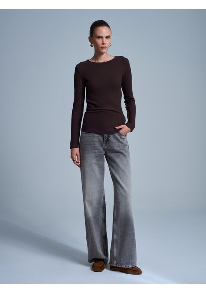 32194 Uzun Kollu Büzgülü Top-Koyu Kahve indirimleri