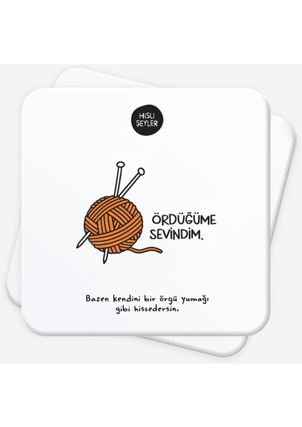 Ördüğüme Sevindim 2'li Bardak Altlığı Seti