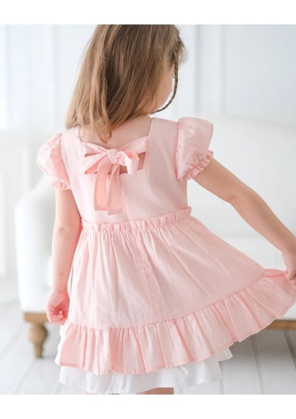 Alessi Mini Fırfır Detaylı Keten Kız Çocuk Elbise fırsatları