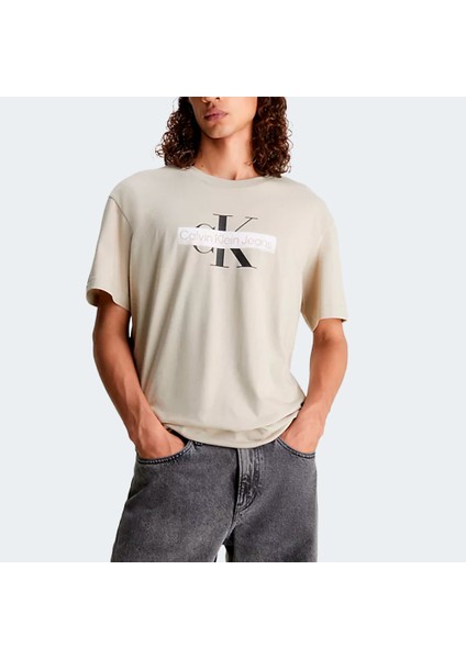 Logolu Bisiklet Yaka % 100 Pamuk Regular Fit Erkek T Shirt J30J324008BEH