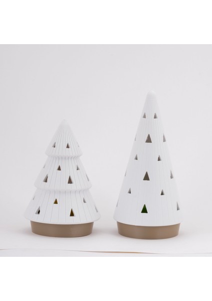 3D Baskı Plastik Yılbaşı Ağacı Seti 2’li – Mumlu (Sarı & Yeşil) fiyatları