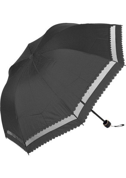 Rüzgara Dayanıklı Siyah Kadın Şemsiye, Fiber Gövdeli, Pongee Kumaş, Şık ve Hafif indirimleri