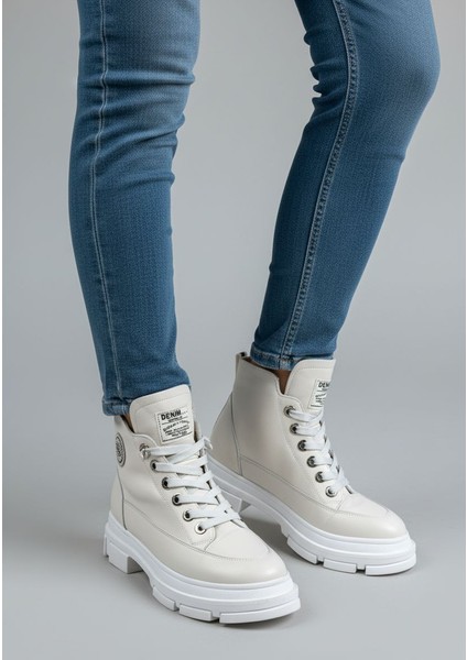 Lastik Bağcıklı Bilekli Bej Kadın Bot G22K31017