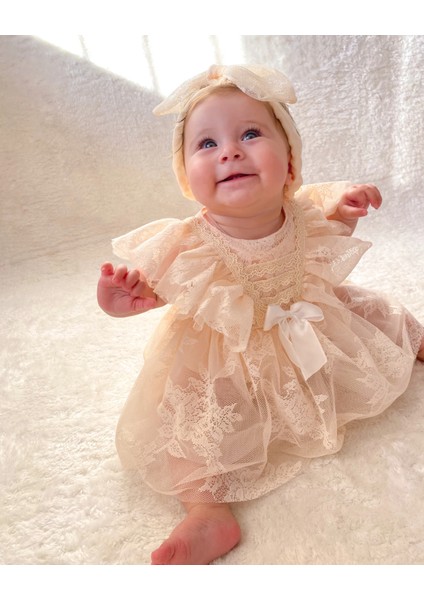 Liya Bandanalı Kız Bebek Romper