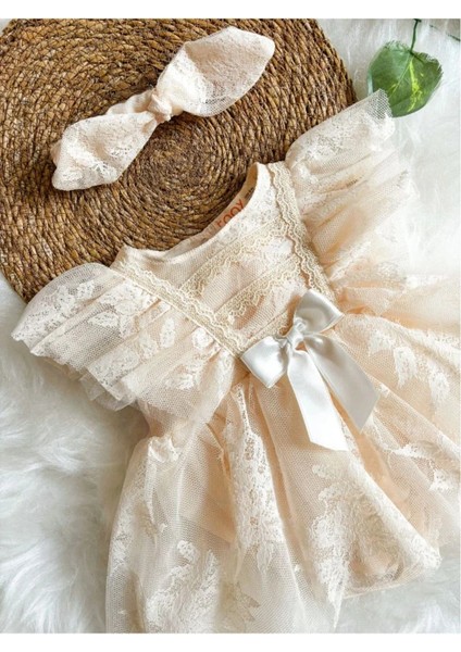 Liya Bandanalı Kız Bebek Romper