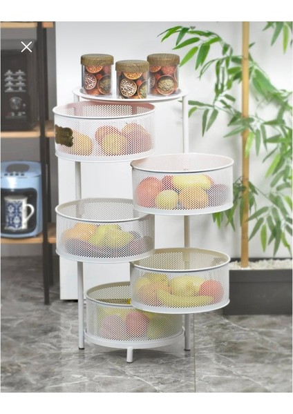 Metal 5 Katlı Açılır/kapanır Sabit Ayaklı Paslanmaz Sebzelik Beyaz fiyatları