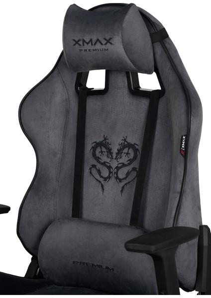 / Rio Balerion Terletmez Kadife Kumaş Siyah Gaming Oyuncu Koltuğu / 120 kg Taşır