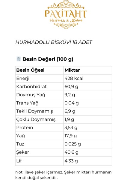 Hurma Dolu Bisküvi 18 Adet Her Bir Ambalaj 40 gr modelleri