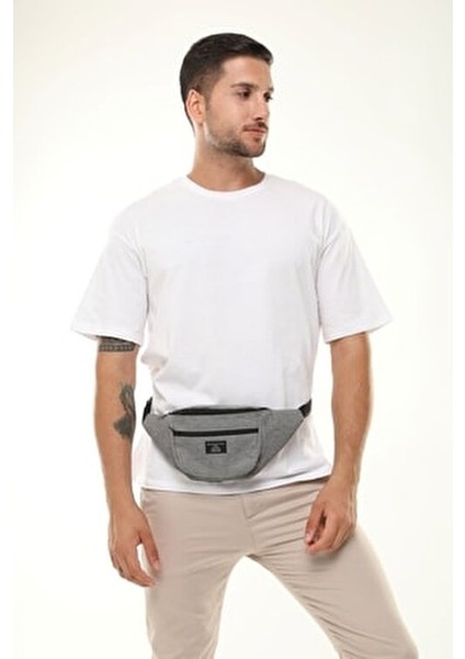 Gri Çok Amaçlı 2 Bölmeli Omuz ve Bel Çantası, Günlük Kullanım İçin Şık ve Pratik