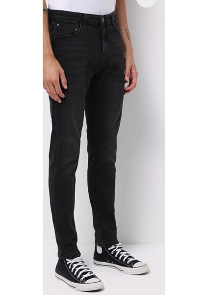 Erkek Normal Bel Düğmeli Dar Paça Üst Kalite Jean Pantolon fırsatları