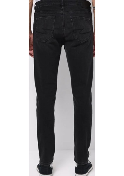 Erkek Normal Bel Düğmeli Dar Paça Üst Kalite Jean Pantolon