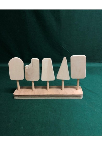 Ahşap Dondurma Oyuncakları, Eğlenceli ve Doğal Çocuk Oyuncağı, Kahverengi Renk.