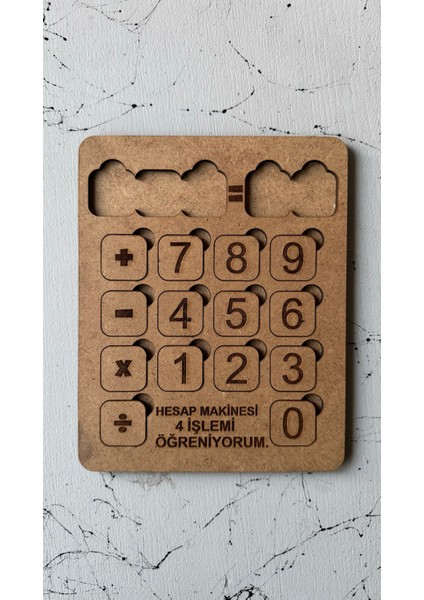 Boyanabilir Ahşap Hesap Makinesi Eğitici Öğretici Geliştirici Oyuncak
