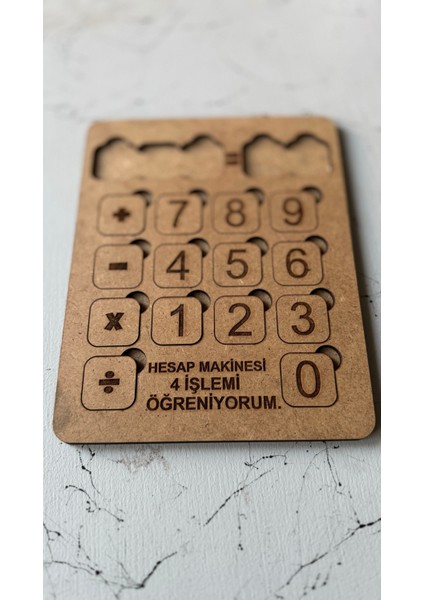 Boyanabilir Ahşap Hesap Makinesi Eğitici Öğretici Geliştirici Oyuncak