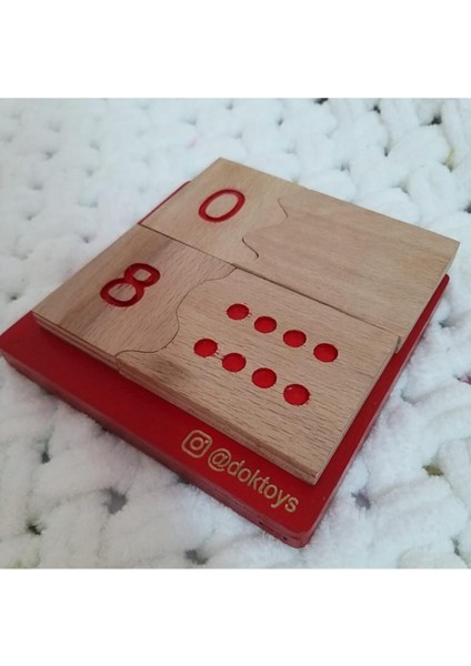 Bej Renkli Şekil ve Sayı Eşleme Eğitici Oyun Seti