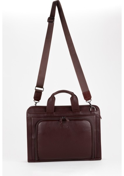 %100 Hakiki Deri Business Laptop & Evrak Çantası 14 Inç