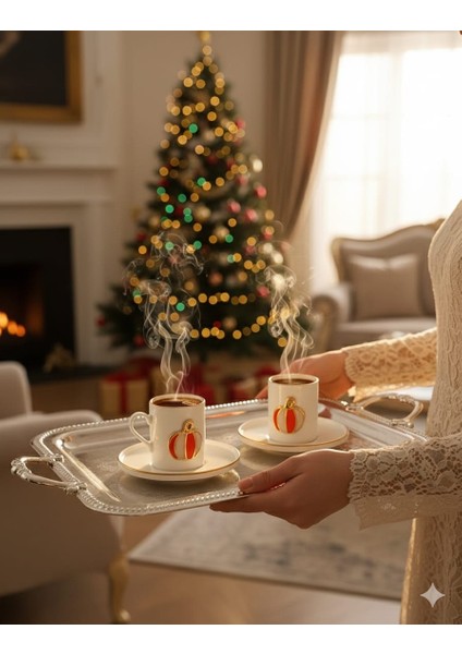 Fine Living Elegant Pumpkin 4 Parça 2 Kişilik Kahve Fincan Takımı modelleri