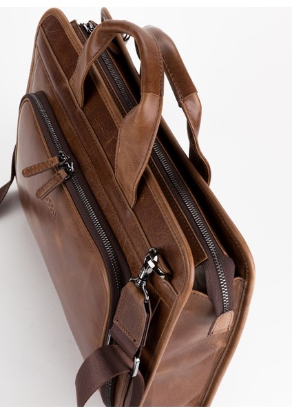 %100 Hakiki Deri Business Laptop & Evrak Çantası 14 Inç