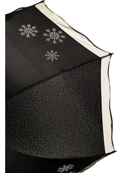 Şemsiye, Kar Tanesi Taş Baskılı, Şık ve Kullanışlı, Dayanıklı Tasarım fırsatları