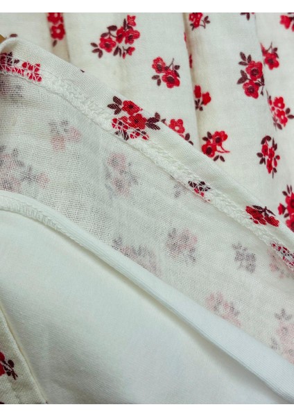 Kız Çocuk Yakalı Çiçek Desenli Müslin Elbise modelleri