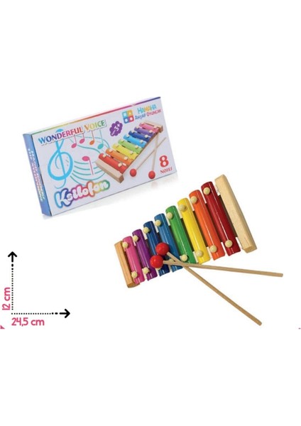 Renkli Ahşap Eğitici Ksilofon, 8 Nota, 8 Ton, Çocuklar Için Keyifli Müzik Oyunu fiyatları