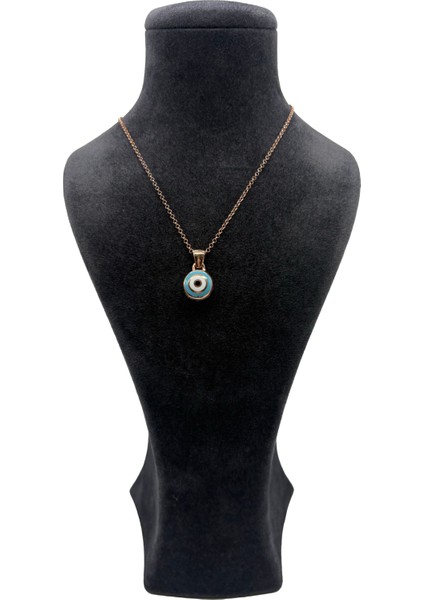 Gümüş Nazar Boncuklu Rose Kolye modelleri