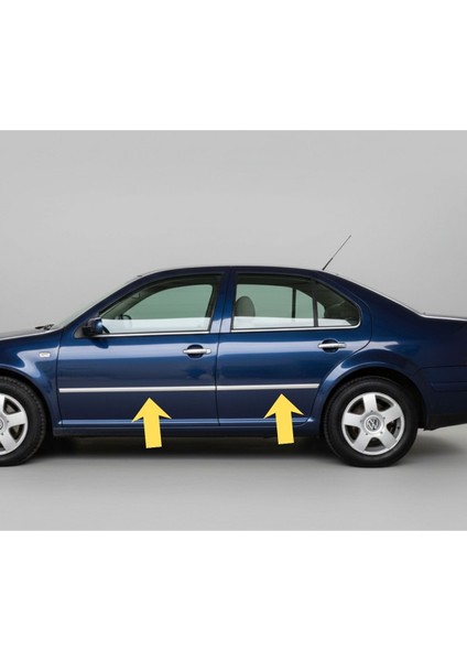 Volkswagen Bora Yan Kapı Çıtası Krom Nikelaj (1998-2004) için Özel Ürün (4 Parça Paslanmaz Çelik) modelleri