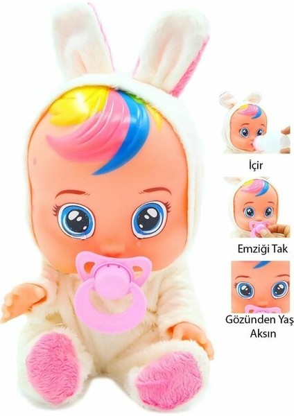 Ağlayan Bebek Beyaz Mavi Pembe