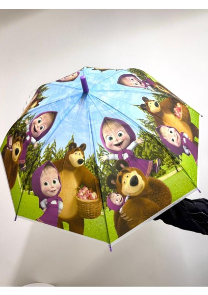 Renkli Çocuk Şemsiye, Unisex, Kaliteli, Eğlenceli ve Dayanıklı Tasarım