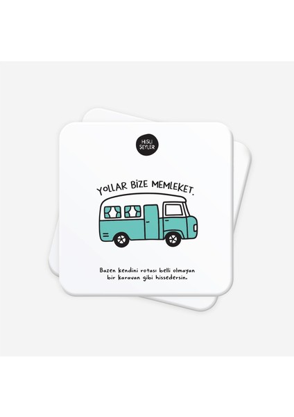 Yollar Bize Memleket 2'li Bardak Altlığı Seti