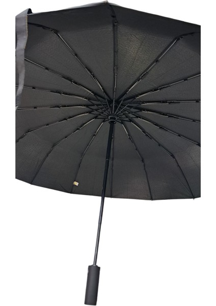 16 Telli Otomatik Şemsiye, Güçlü ve Hafif, Siyah Renk indirimleri
