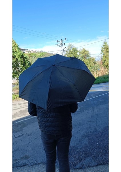 Kısa 8 Telli Siyah El Çekiçli Yağmur Şemsiyesi 24CM fırsatları