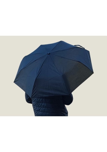 Kısa 8 Telli Siyah El Çekiçli Yağmur Şemsiyesi 24CM