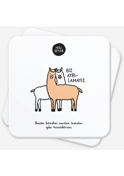 Biz Ayrılamayız 2'li Bardak Altlığı Seti