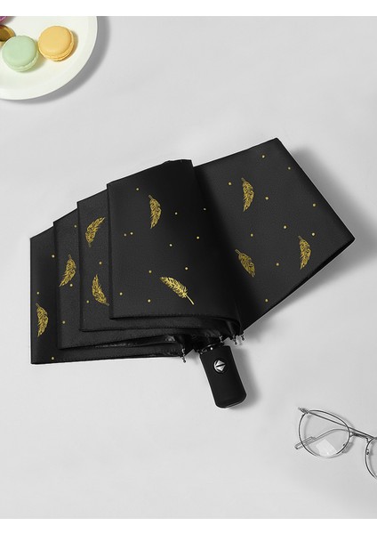 Tam Otomatik Siyah Şemsiye, Hafif ve Dayanıklı, Pratik Kullanım