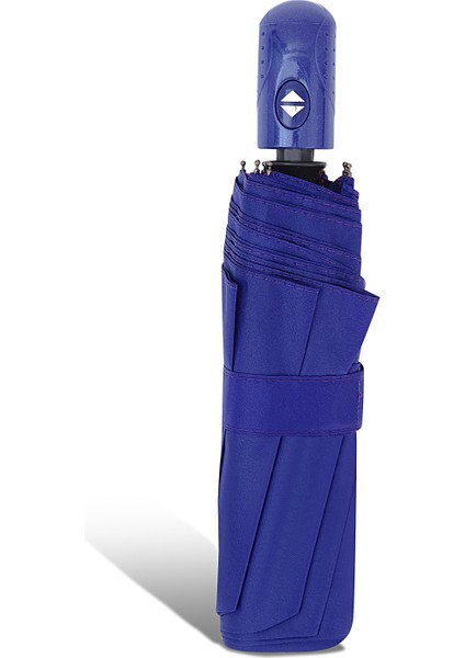 Mavi Tam Otomatik Rüzgar Dayanıklı Şemsiye, Şık ve Kullanışlı Tasarım