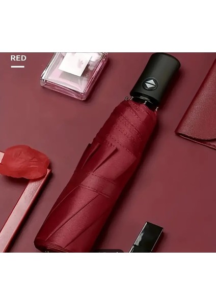 Renkli ve Otomatik 8 Telli Dayanıklı Şemsiye, Rüzgar ve Yağmura Karşı Koruma Sağlar