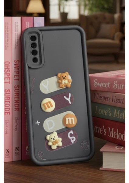 Samsung Galaxy A50 Uyumlu Kılıf Siyah Renk Ayıcık Figürlü 3D Kamera Korumalı Darbe Emici Yumuşak Silikon Kapak fiyatları