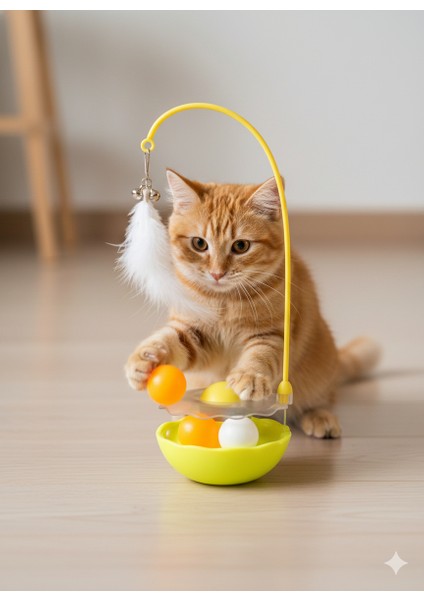 Zilli Kedi Yalama Taşı Hacıyatmaz Oyuncağı – Tüylü Interaktif Kedi Eğlence ve Aktivite Oyuncağı