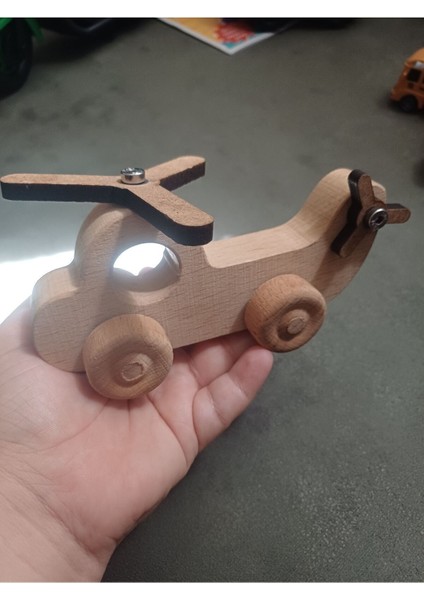 Doğal Ahşap Helikopter, Eğitici ve Geliştirici, Soft Boyasız, Ilk Oyuncak Seçeneği fırsatları