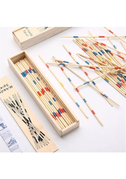 Kahverengi Mikado Oyun Çubukları, Eğlenceli ve Zarif Ahşap Tasarım