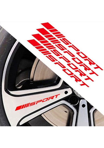 Sport Çıkartma Çıkartma Tekerlekleri Jantlar Yarış Araba Sticker Kendi Yapışkan Araba Kapısı Jantlar Tekerlek Göbek Çıkartma Aksesuarları 20PCS Kırmızı (Yurt Dışından) modelleri